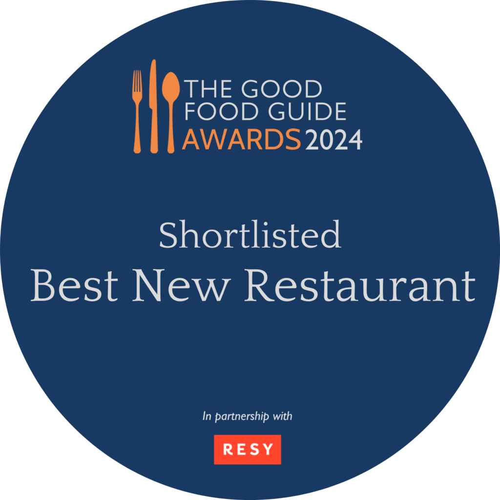 Shortlisted 'Best New Restaurant' by The Good Food Guide Awards 2024